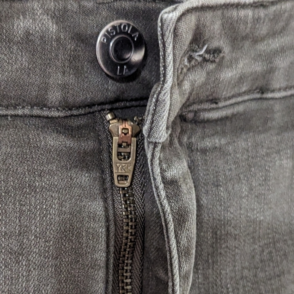 PISTOLA Dark Grey Raw Hem Crop Skinny Jeans - Picture 5 of 8
